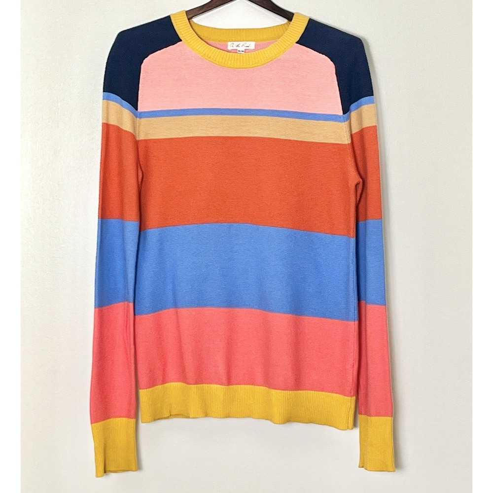 On The Road Sweater Women's‎ Med Multicolor Striped Lightweight Whimsycore Boho